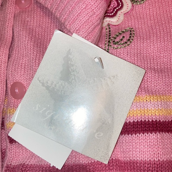 NWT Girls Embroidery Pink Sweater - Picture 5 of 5